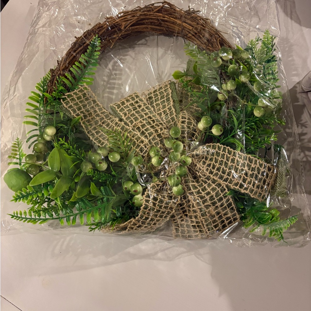 Green and Brown Holiday Wreath